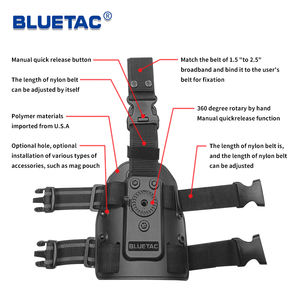 Bluetac ซองปืนยุทธวิธี9มม. สำหรับกลางแจ้ง,ซองปืนแบบโพลีเมอร์กระเป๋าใส่ปืนหมุนได้360องศา - Product Image 4