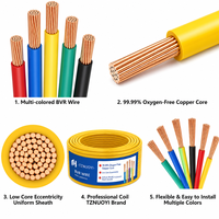 Fil de cuivre nu multicolore isolé en PVC pour câblage électrique et panneaux de commande (Rouge/Bleu/Jaune/Vert/Noir)
