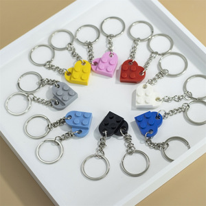 <span class=keywords><strong>Porte</strong></span>-clés multicolore en forme de cœur, style dessin animé vintage, en alliage tendance pour les amoureux, design à emboîtement séparé - Product Image 5