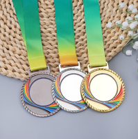 Médaille de football de sport de souvenir en métal personnalisé de vente directe d'usine, médaille vierge personnalisée