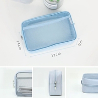 Vente en gros de sacs en tissu maillé Trousse de maquillage Rangement en plastique Sacs à fermeture éclair réutilisables Sacs Ziplock Organisateur de rangement