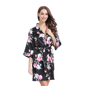 New Floral Bride Bathrobes High Quality Bridesmaid <strong>Robes</strong> Printed Home Wear Soft Fabric <strong>Ladies</strong> Loungewear <strong>Kimono</strong> Dress - Product Image 3
