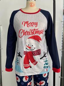 Conjunto de Calças Térmicas de Natal para Família, Pijamas de Malha com Logotipo, Roupas Tal Mãe Tal Filha com Logotipo Frontal para Outono Inverno - Product Image 4