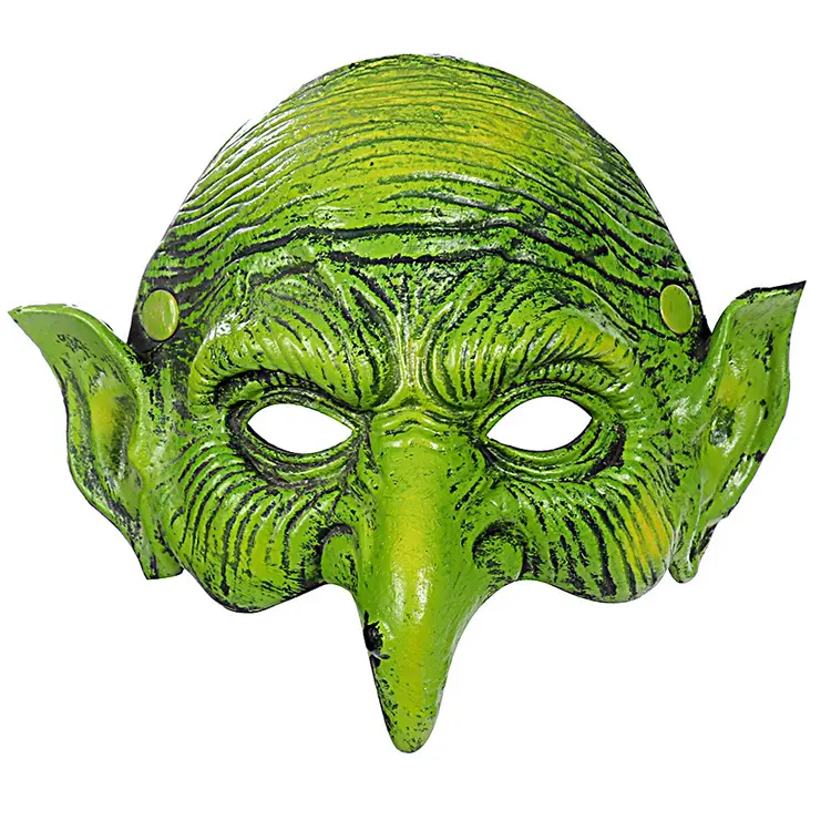 Halloween Party Horror Heks Masker Met Hoed Cosplay Enge Clown Hag Latex Maskers Groene Gezicht Grote Neus Oude Vrouwen Kostuum party Props