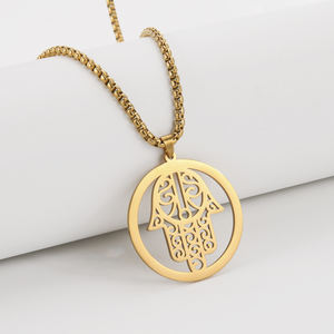 Collier <span class=keywords><strong>main</strong></span> Hamsa amulette pour femmes, collier oeil porte-bonheur, <span class=keywords><strong>pendentif</strong></span> ras du cou, bijoux religieux - Product Image 5