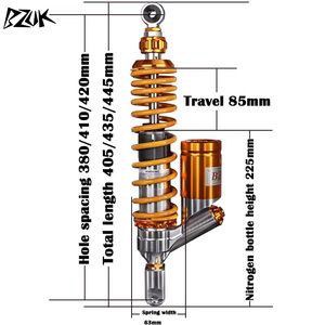 BZUK JP102 Amortisseur arrière réglable pour Honda Forza PCX160 Nouvelles motos 380/410/420/435MM Amortisseur Espacement des trous - Product Image 2