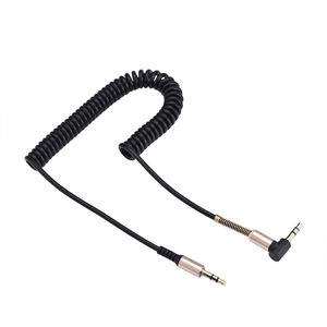 1.8M 90 Degrés Coude Audio <span class=keywords><strong>Jack</strong></span> Câble Rétractable 3.5mm Ressort Aux Câble Angle Droit 3.5MM Audio Câble pour Voiture Téléphone Casque - Product Image 5