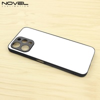 Coques de téléphone portable antichoc de luxe en TPU/PC 2D avec plaque en aluminium pour sublimation, noires, pour Redmi 12 Note12 Pro Plus, personnalisables