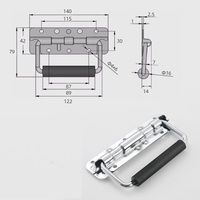 Hengsheng Heavy Duty Flight Case Hardware Poignée montée en surface Poignées de transport avec ressort de torsion de rebond intégré