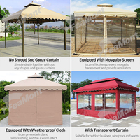 Gazebo de luxe 4x4M toutes saisons à toit rigide métallique 2000-3000mm, imperméable, avec une chambre intégrée, pour l'extérieur