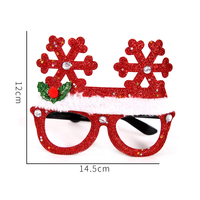 Lunettes de fête de Noël à succès : barbe et chapeau de Père Noël rouges, lunettes fantaisie scintillantes, accessoire photo de Père Noël éclatant pour les célébrations de Noël