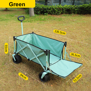 Chariot de camping pliable moderne et coloré avec siège inclinable, chariot de jardinage et de courses à quatre roues, chariot de transport extérieur pliable - Product Image 2