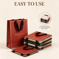 Sac cadeau élégant en papier doré, sac de luxe pour fêtes, mariage, cadeaux de vacances, vente en gros