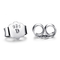 Vente en gros de bouchons d'oreille en argent Sterling S925 prune boucles d'oreilles nues clous boucle bloquant les bouchons d'oreille accessoires de boucle d'oreille