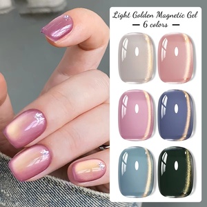 10ml Soft Golden Glass Cat Magnetic <b>Gel</b> Polish for Punk Style Water-light <b>Nail</b> Art <b>Gel</b> Varnis Gold Glitter Soak Off UV LED <b>Gel</b> - Product Image 5