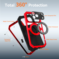 Nouvelle coque de protection en aluminium certifiée IP68 avec support magnétique rotatif à 360 degrés et charge sans fil pour 17 Pro Max 2025