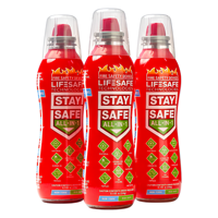 Extincteur portable tout-en-un YUKE, spray rouge |   Compact pour 10 types d'incendies |   Utilisation non toxique à la maison/en cuisine/au garage
