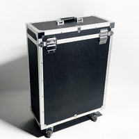 Valise à roulettes en aluminium noir personnalisée avec poignée télescopique, roulettes pivotantes, verrous à clé et poche en filet, chariot de transport à roulettes