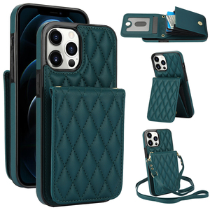 Pour <span class=keywords><strong>iPhone</strong></span> <span class=keywords><strong>12</strong></span> <span class=keywords><strong>12</strong></span> Pro Max <span class=keywords><strong>Mini</strong></span> Premium antichoc sangle flexible lanière d'épaule PU portefeuille fente pour carte Stander <span class=keywords><strong>coque</strong></span> de téléphone en TPU - Product Image 1