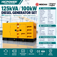 Groupe électrogène diesel silencieux Cummins 100 kW 125 kVA pour solutions d'alimentation industrielle, commerciale et de secours, triphasé, 50/60 Hz, ATS