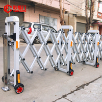 Barrières de circulation pliantes pour l'extérieur, cloison manuelle, porte télescopique push-pull, barrage routier avec roues, taille personnalisable, dernier style
