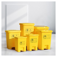 Poubelle de stockage hospitalière 15L-60L avec pédale, bac à déchets médical en plastique à pédale, conteneur de recyclage