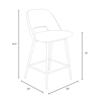 Valdez Boucle Tabouret de bar et de comptoir Mobilier design moderne Comptoir à dossier creux Chaise haute Tabouret de bar rembourré nordique