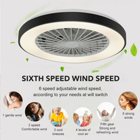 Ventilateur de plafond moderne à haute luminosité 20W pour le ventilateur et 40W pour le LED, 18 pouces, avec télécommande