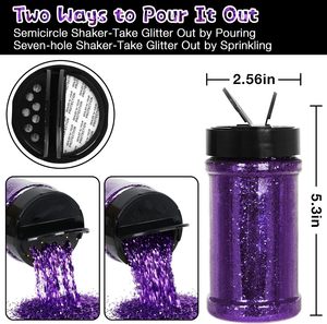 Paillettes Chunky en vrac 200g avec couvercle double distributeur, paillettes métalliques haute brillance pour maquillage de festival, scrapbooking, livraison gratuite - Product Image 4