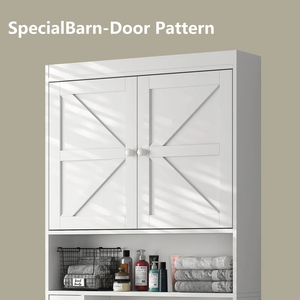 Gabinete de almacenamiento de baño sobre el inodoro, estante ajustable, puertas dobles, organizador ahorrador de espacio <span class=keywords><strong>para</strong></span> baño, sobre el inodoro - Product Image 4