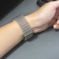 Bracelet de montre en silicone translucide personnalisé Bandjoy, double boucle, remplacement pour Apple Watch Series 12 Ultra 4