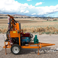 Petite plateforme de forage portable pour puits d'eau, machine de forage d'eau jusqu'à 200 m, équipement de forage de puits.