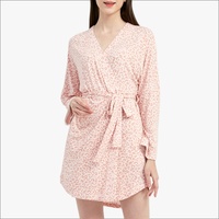 Bata Kimono de Bambú Orgánico para Mujer, Bata de Bambú a Rayas para Dormir y Descansar con Certificación OEKO-TEX