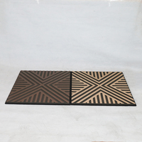 Panneau acoustique en bois à lamelles de forme spéciale, imperméable et antistatique, prix d'usine, pour salle de conférence d'hôtel