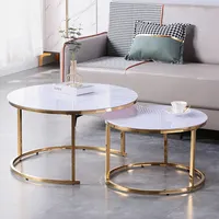 新しいデザインスタイリッシュでモダンな豪華な北欧のソファサイドカラフルな金色のステンレス鋼ベース透明なガラスコーヒーテーブルセット