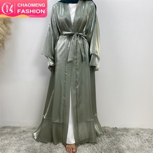 1432 #   Abaya Ligera de Satén de Primera Calidad, Abierta y Fluida, de Dos Capas, Tipo Kimono, Ideal para Cualquier Evento - Product Image 2