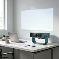 Projecteur vidéo Android 14 au design avancé, 300 ANSI Lumens natifs, moteur entièrement scellé anti-poussière, mise au point automatique, correction trapézoïdale, pour films en famille