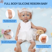 Poupées elfe réalistes de 15 pouces Reborn Baby Girl en silicone souple pour les amoureux des poupées de collection