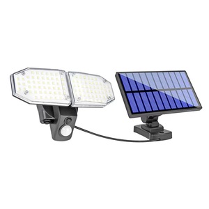 Lampe murale solaire de jardin étanche IP 65, 120 LED, capteur de lumière intégré, lampe à double tête rotative, lampadaire - Product Image 2