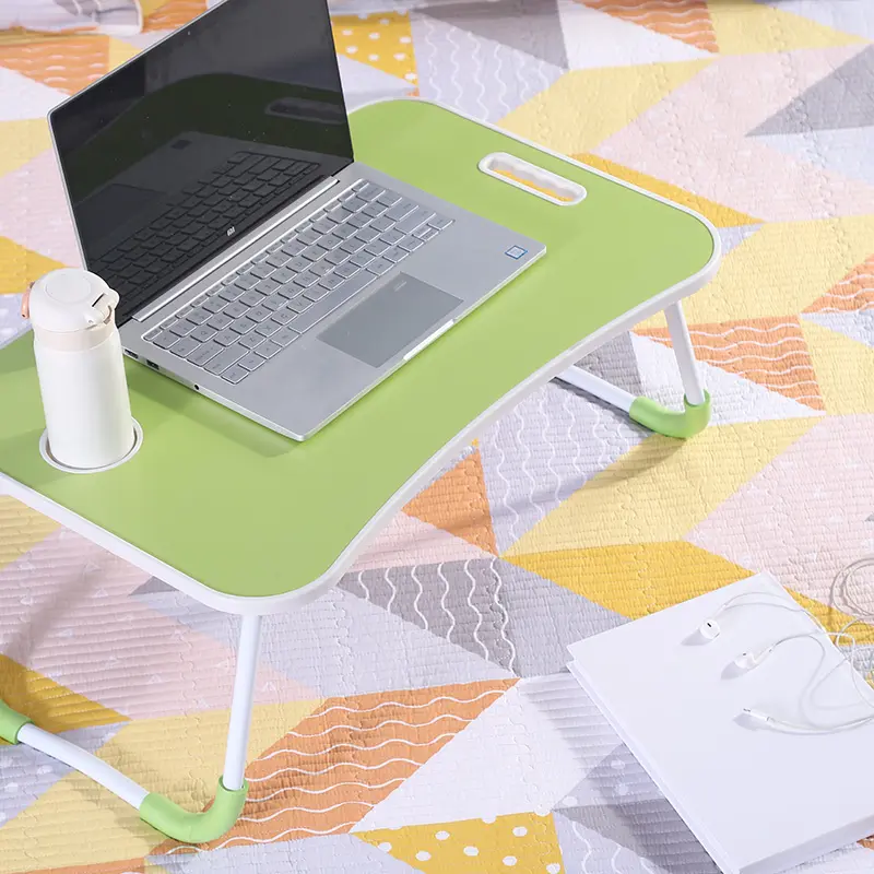 Lap โต๊ะสำหรับเตียงนอน,แล็ปท็อปพร้อมลิ้นชักเก็บโคมไฟที่วางแก้วแท็บเล็ตโต๊ะวางถาดบนเตียง
