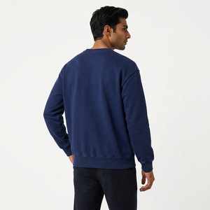 Vente en gros de sweatshirts personnalisés pour hommes Basics ras du cou en coton Streetwear à épaules tombantes unisexe surdimensionné col ras du cou expédition DDP - Product Image 1