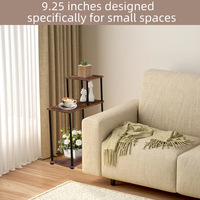 Table d'appoint de canapé moderne et minimaliste, durable, avec rangement, cadre métallique, étagère à 5 niveaux, présentoir multifonction, table basse d'appoint