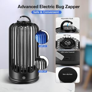 Lampe anti-moustiques LED portable USB 4000mAh, piège électrique pour moustiques et mouches, lumière jaune chaude écologique et silencieuse - Product Image 4