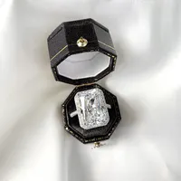 Emerald Diamond Ring Hailer Jewelry 3ct 5ct Emerald Pear Cut 925 Silver GRA Certified Diamond All Fancy Shape Engagement Wedding Moissanite Ring