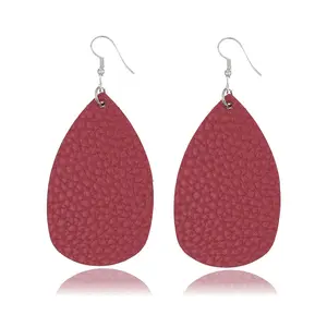 Personalized Teardrop Leather Earrings Looking Various 29 Colors Leather Dangle Earrings