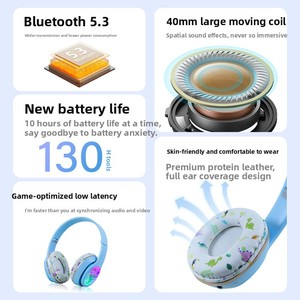 Audífonos Inalámbricos 5.3 con Diseño de Animal Luminoso, Cancelación de Ruido, Plegables y Estéreo - Product Image 2