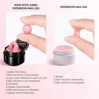 Gel de construction solide sans HEMA SAGALAGA avec logo personnalisé, rose doux, non collant, pour extension d'ongles, sculpture 3D, fourniture en gros pour salon