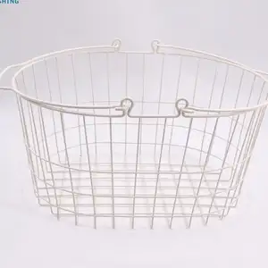 Cesta de almacenamiento de alambre de Metal de gran capacidad para el hogar, estilo nórdico, color blanco