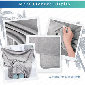 شعار مخصص بطانيات ناعمة ممتازة 2 في 1 حقيبة يد كم حقيبة ظهر مشبك سفر بطانية مع حزام - Product Image 3