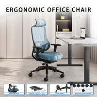 Chaise de bureau ergonomique inclinable et réglable S3 Series New Mesh, fauteuil de direction pivotant pour bureaux